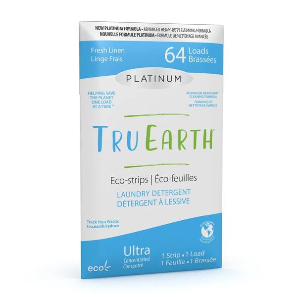 Tru Earth - Détergent à lessive en feuille - Platinum Linge frais 64 bandes