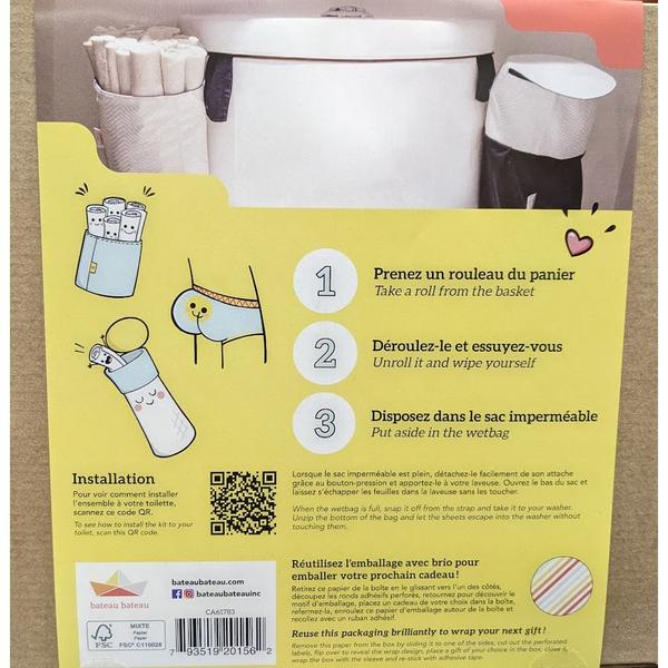 Papier de toilette réutilisable, lavable - Fabriqué au Québec