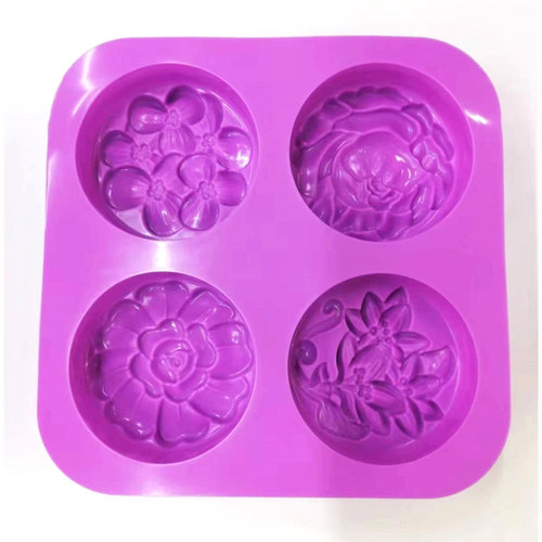 Moules à Savon Silicone 4 Pièces Anyasen - Formes Fleurs 3D Pour Savons Et Gâteaux