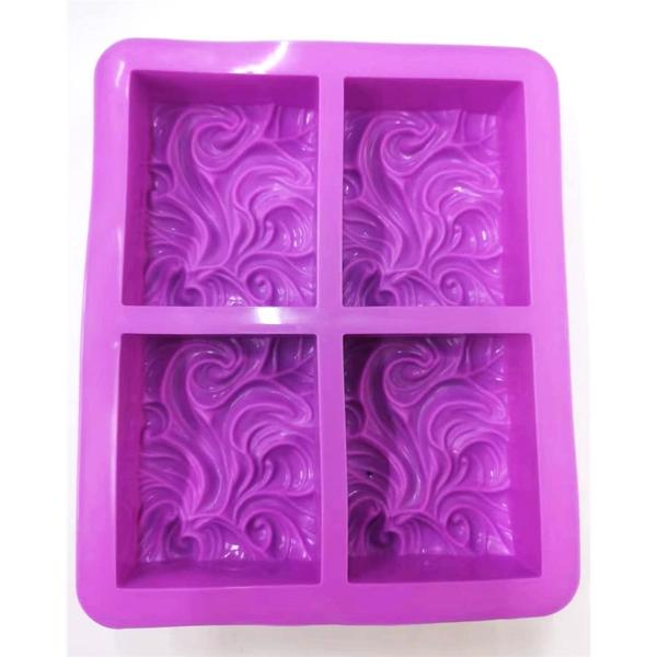 6 Moules à Savon Silicone Rectangulaires - 8x5.5x2.5cm, Avec 2 Mailles Moussantes, DIY Savonnerie