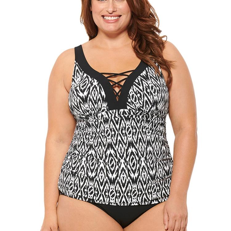 Christina Tankini Noir et Blanc 3X Lingerie l Hirondelle