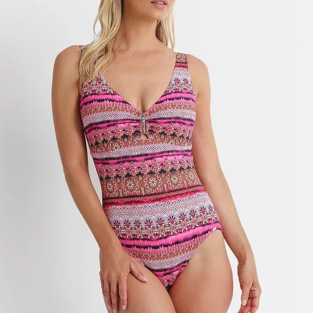 Janine Robin Maillot une pièce coupé sous poitrine Bleu 14