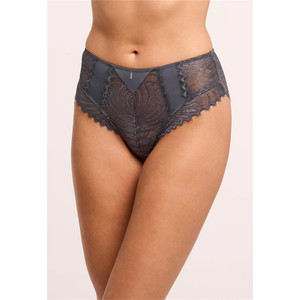 Culotte haute en dentelle et microfibre 'Sans complexe' - Beige - Femme - 18.00