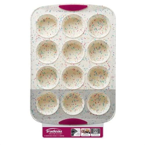 Plateau 12 moules à muffins en silicone - confetti