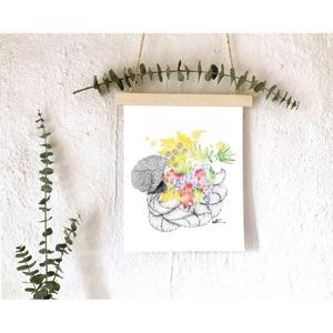 Affiche De fleurs en aiguilles  8X10