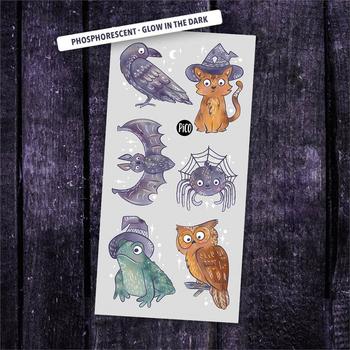 Tatouage temporaire - Les animaux discrets de la nuit ( Phosphorescent )
