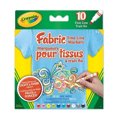 Crayola - Crayons de pour tissus à trait fins (10 unité)