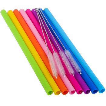 Ensemble de 8 pailles en silicone