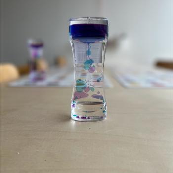 Sablier liquide mince deux couleurs - Mauve et bleu