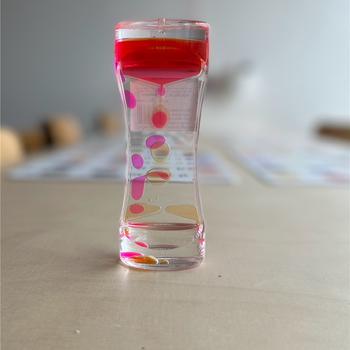Sablier liquide mince deux couleurs - Rose et orange