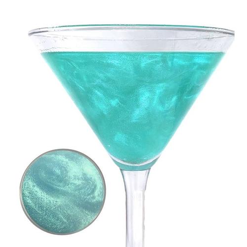 Cocktail comestible bleu irisé lumineux paillettes pour cocktails, boissons