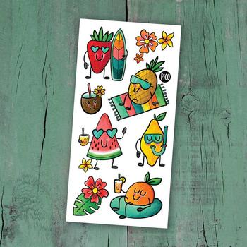 Tatouage temporaire - Fruits à la plage