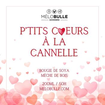 Chandelle Ptits coeurs à la canelle 200 ml