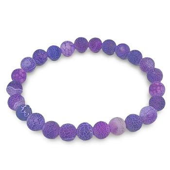 Bracelet - Agate violette givrée - 8 mm