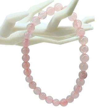 Bracelet - Quartz rose - 6 mm