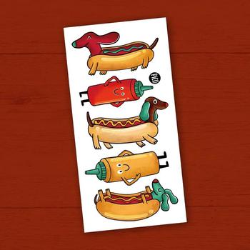Tatouage temporaire - Tatouages temporaires de ketchup le chien saucisse