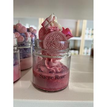 Chandelles fouettées -Sucre rose