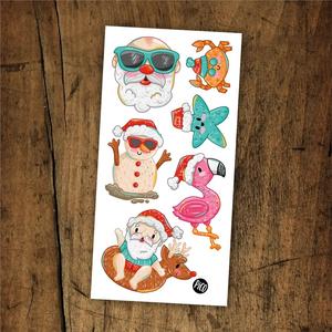 Tatouage temporaire - Le Père Noël à la plage
