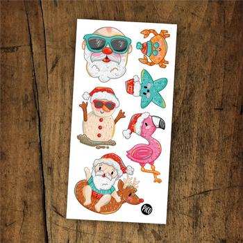 Tatouage temporaire - Le Père Noël à la plage