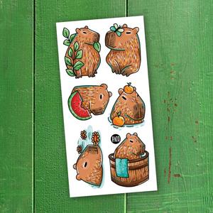 Tatouage temporaire - Les paisibles capybaras