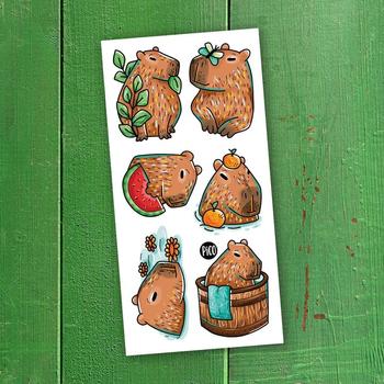 Tatouage temporaire - Les paisibles capybaras