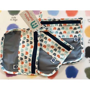 Trio de Pochettes à collation - Arc-en-ciel bleu-bleu-orange