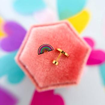 Boucle d'oreilles hypoallergenique - Arc-en-ciel (Pré-commande 5 mai)
