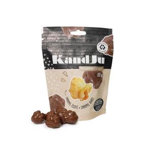 Maïs soufflé au caramel enrobé de chocolat au lait - 115 g