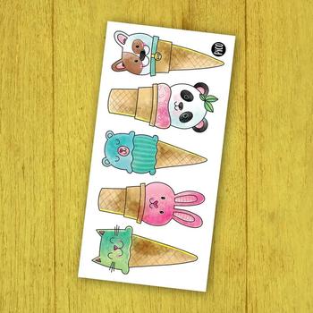 Tatouage temporaire - Les cornets animaux