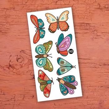 Tatouage temporaire - Les papillons colorés