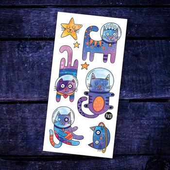 Tatouage temporaire - Les chats de l'espace
