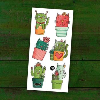 Tatouage temporaire - Les chats-cactus