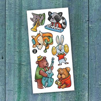 Tatouage temporaire - La bande musicale d’animaux
