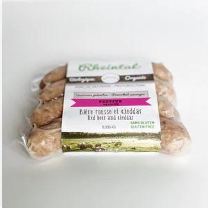 Saucisse Bière Rousse & Cheddar Bio Pré-cuite**