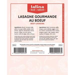 Lasagne Gourmande au Boeuf 400g