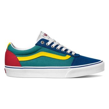 Blue yellow red and green vans best sale