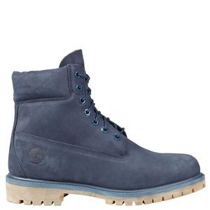 Navy blue shop and white timberlands